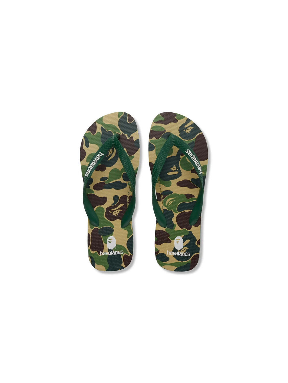 A BATHING APE® x HAVAIANAS Green Camo BAPE APE Size 8
